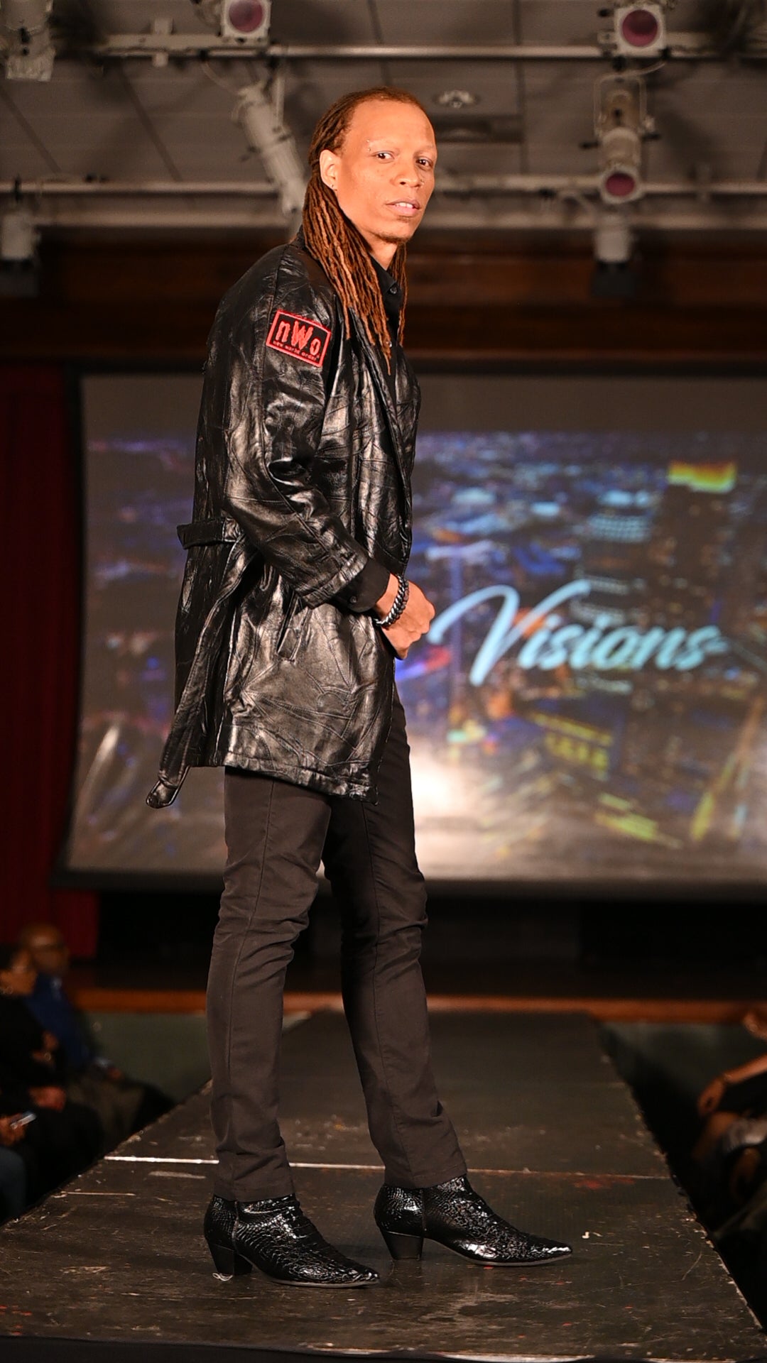 Leather cats trench
