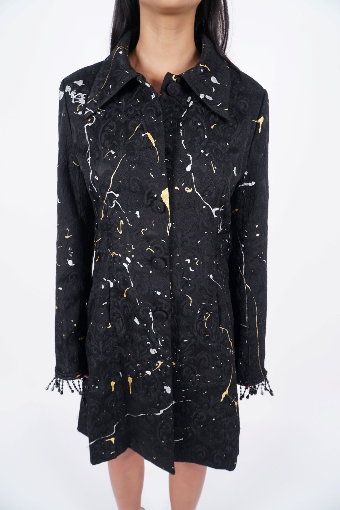 Splattered Paisley Trench