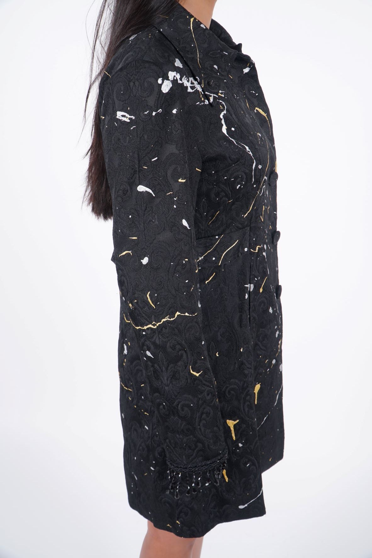 Splattered Paisley Trench