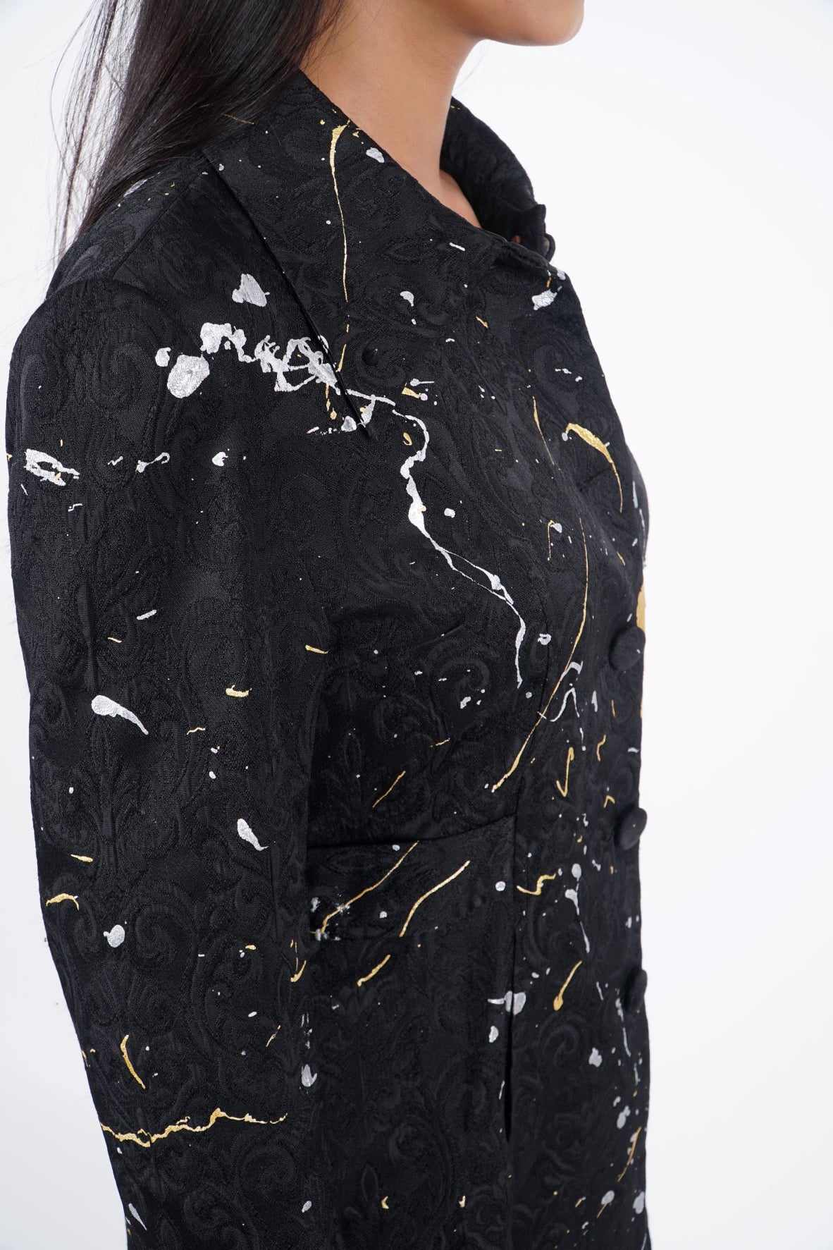 Splattered Paisley Trench