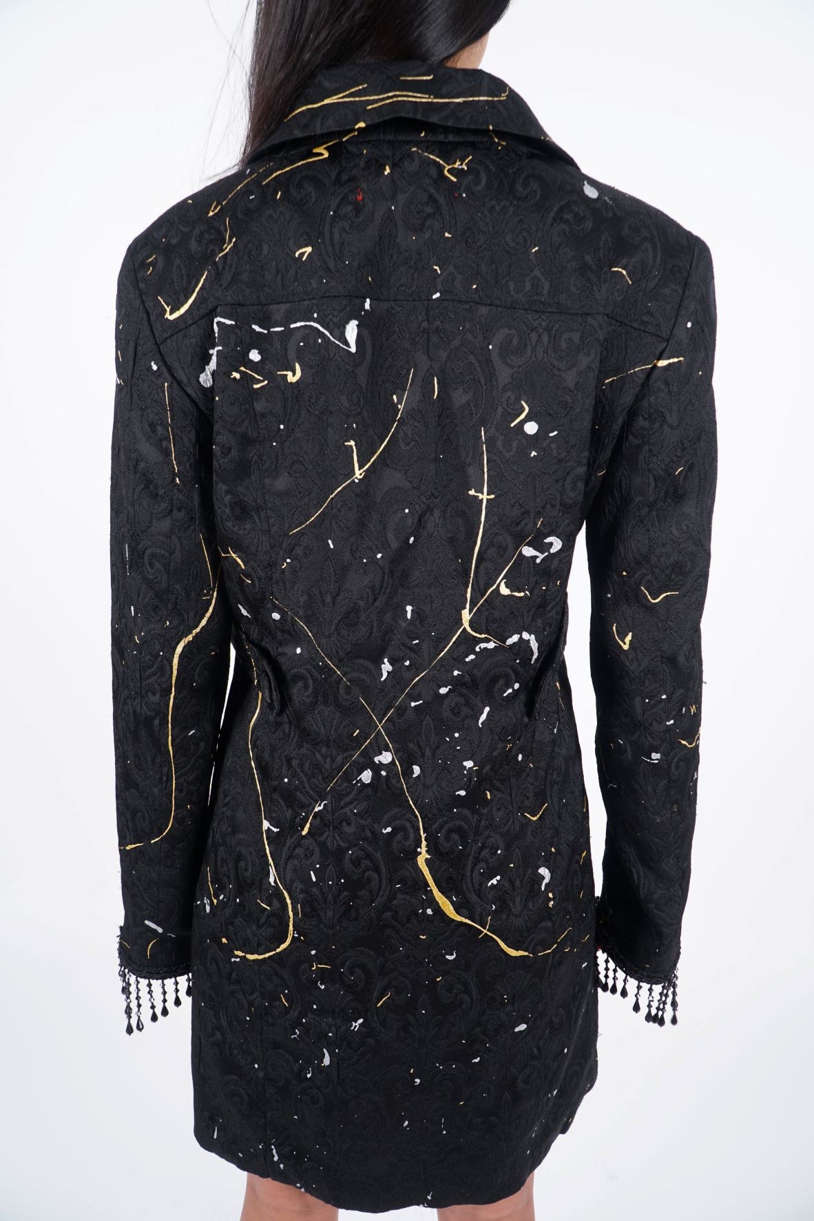 Splattered Paisley Trench