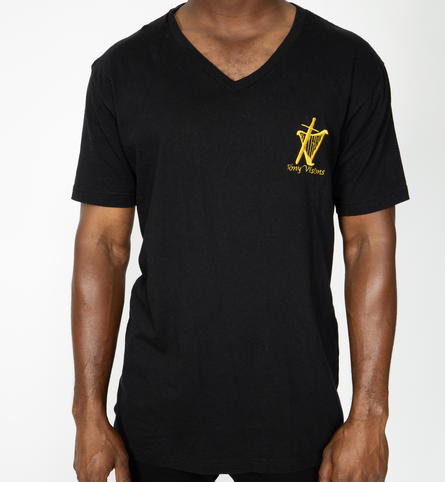 Black Men's V-Neck Shirt