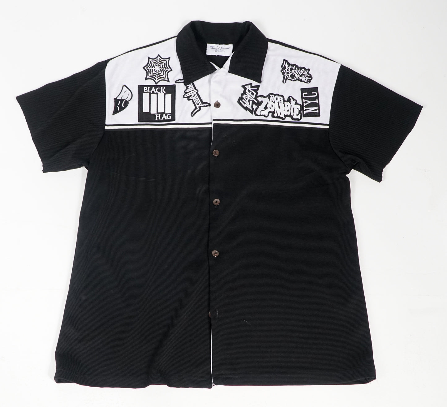 Black Mechanic Tropic Button Up Short