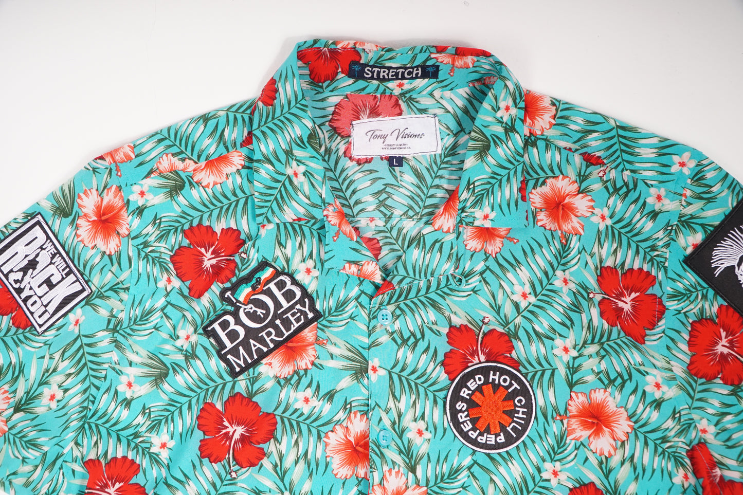 BLUE HAWAII CUSTOM PATCH SHIRT