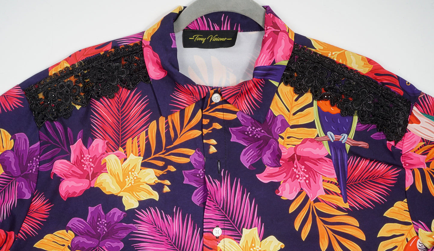 SLEEK HAWAII LONG SLEEVE BUTTON UP