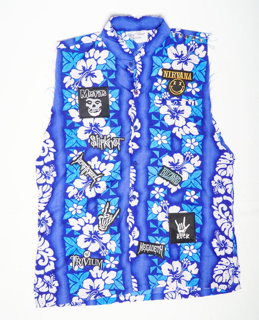 Blue Dream Sleeveless Hawaiian Button Up Shirt