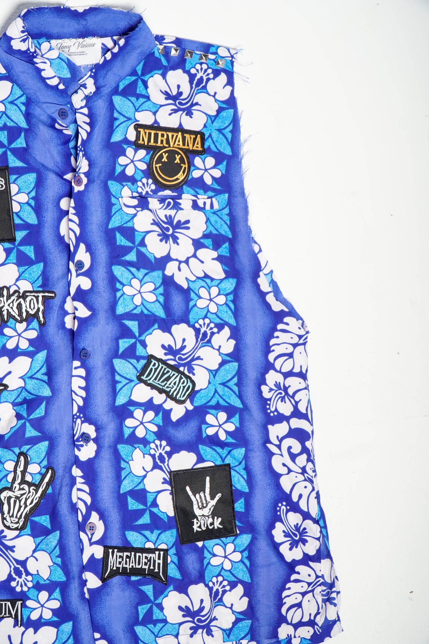 Blue Dream Sleeveless Hawaiian Button Up Shirt