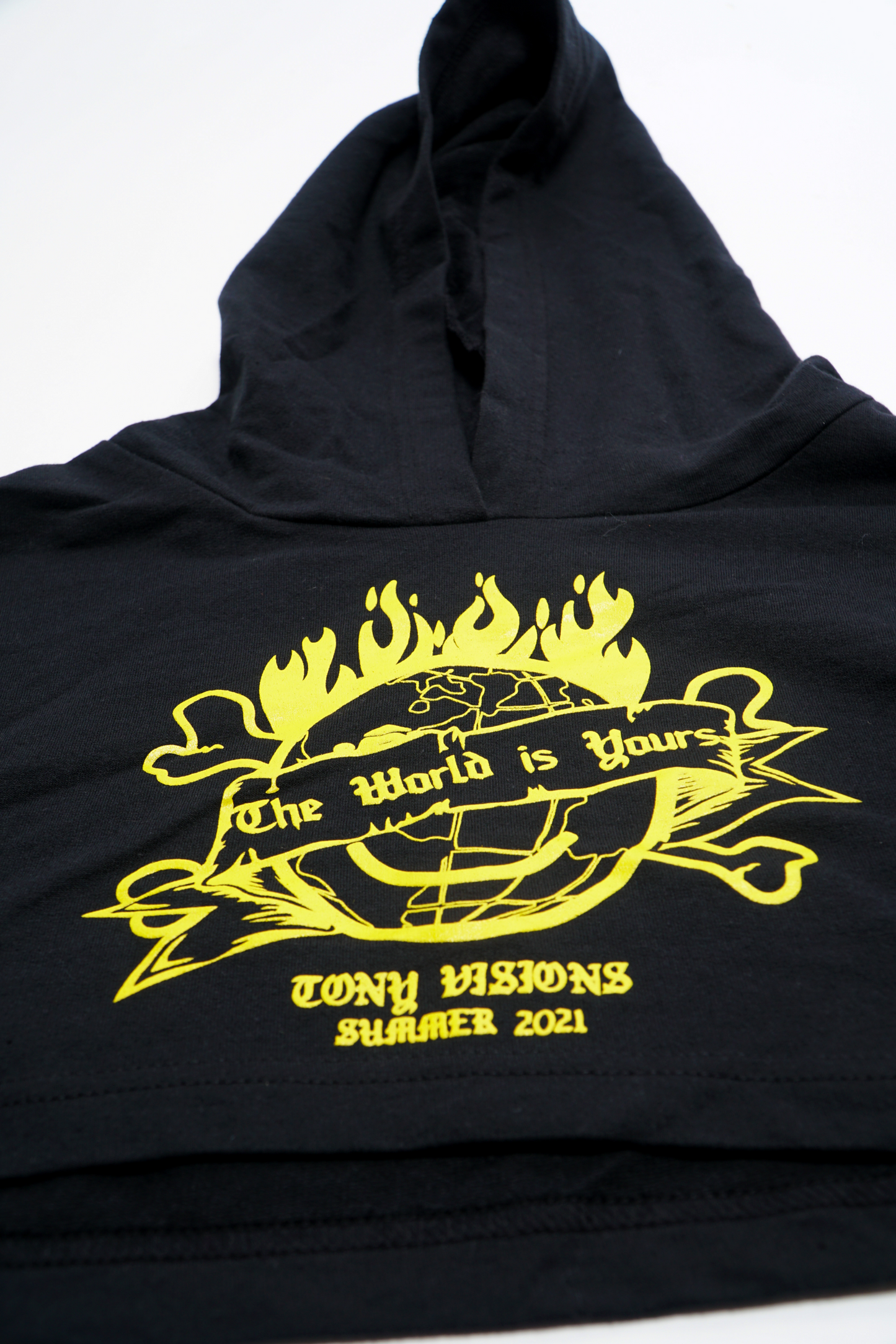 The world is yours crop hoodie