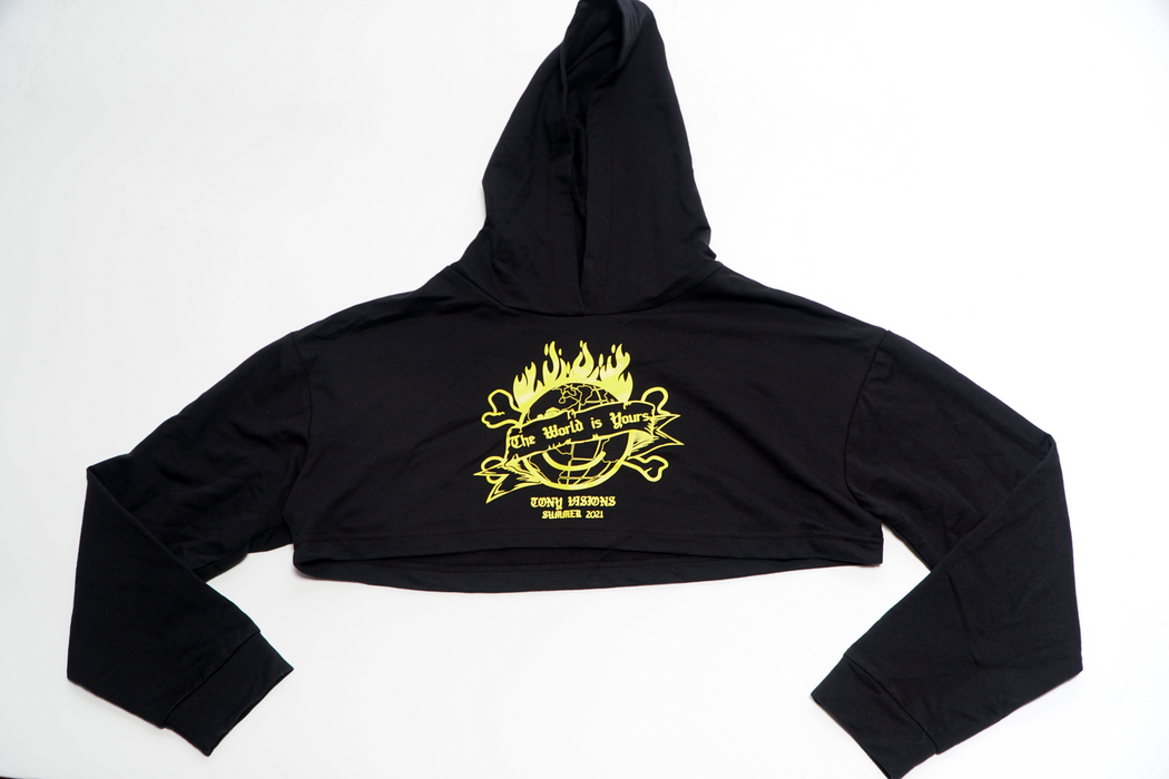 The world is yours crop hoodie