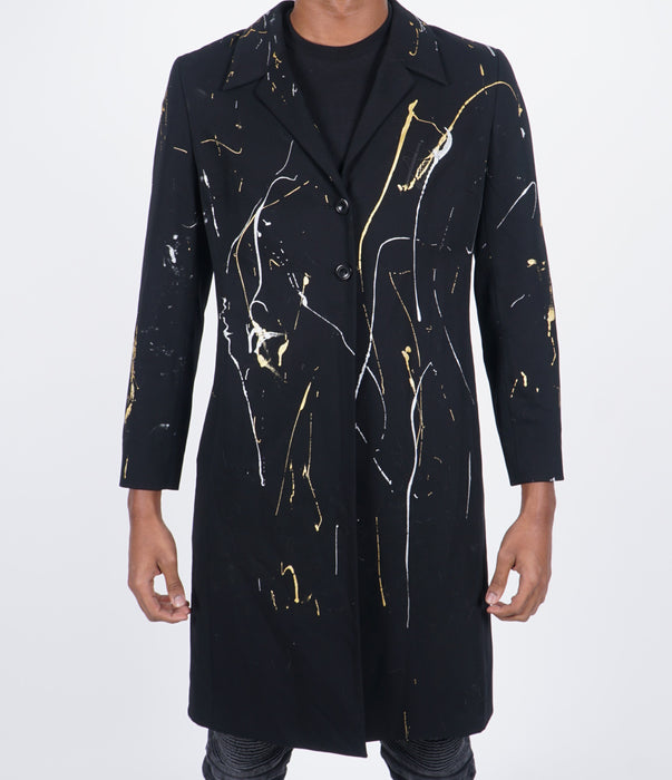 GOLD & SILVER BLACK WINGS TRENCH COAT