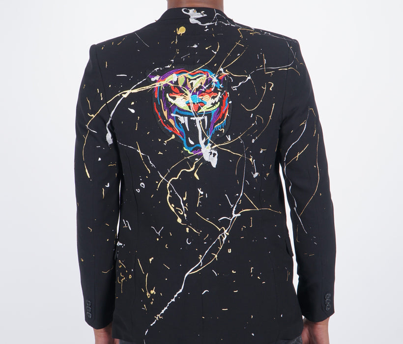 GOLD AND SILVER TIGER BLAZER