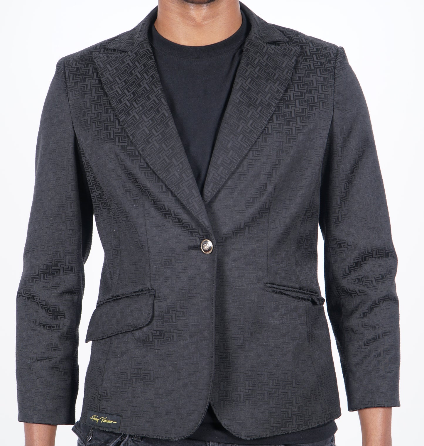 Black patterned skull blazer