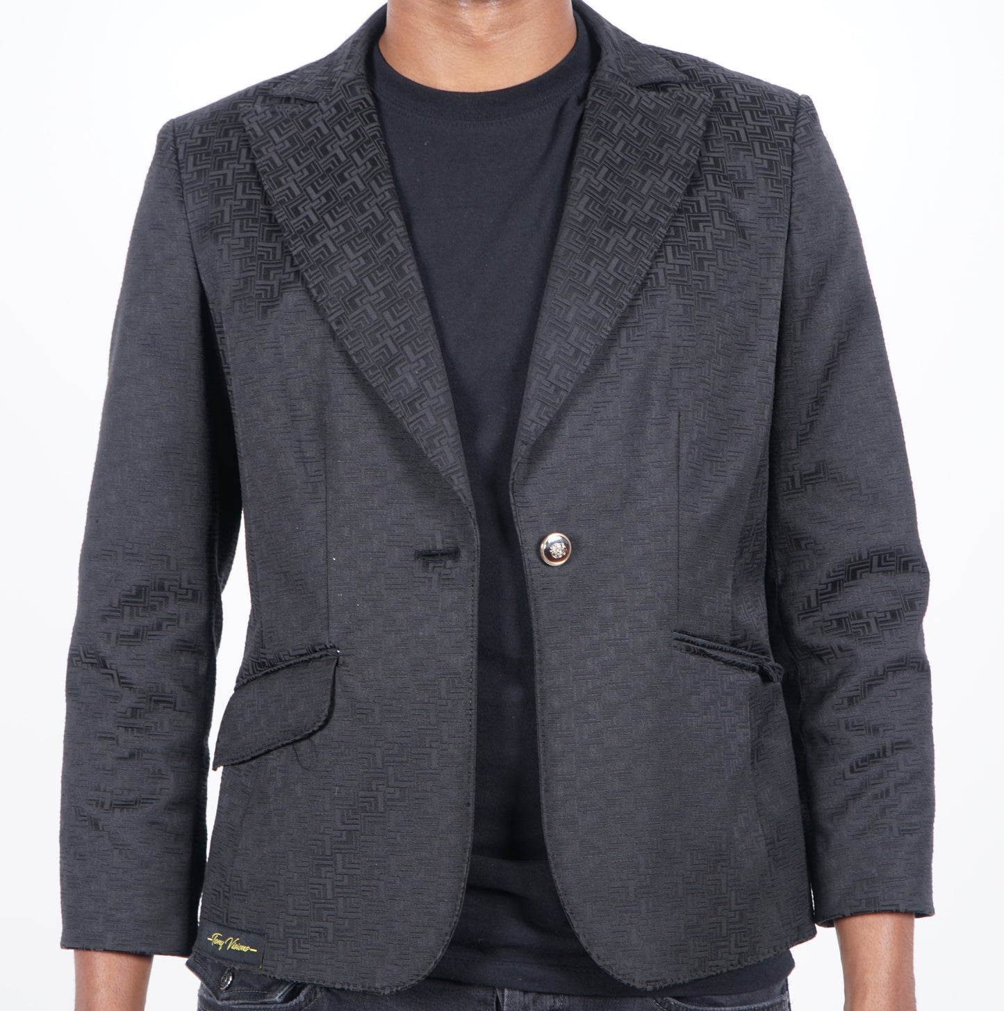 Black patterned skull blazer