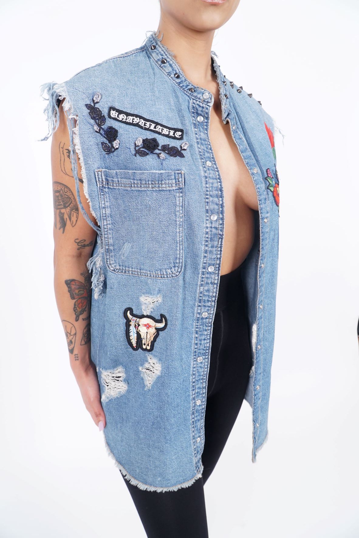 Custom jean vest fashion