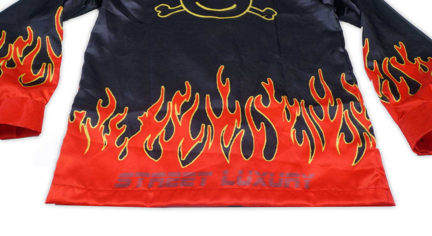 Satin Flames Long Sleeve