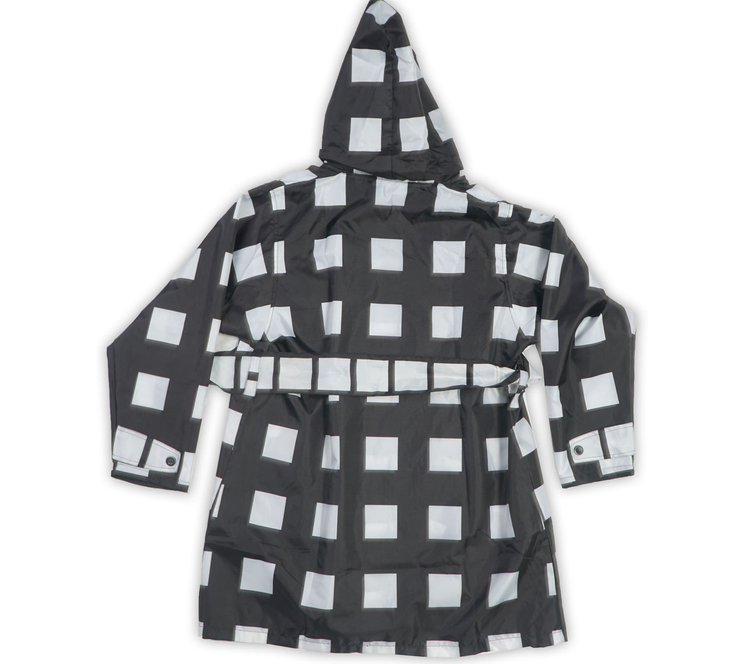 Checkered Nylon Trench Coat