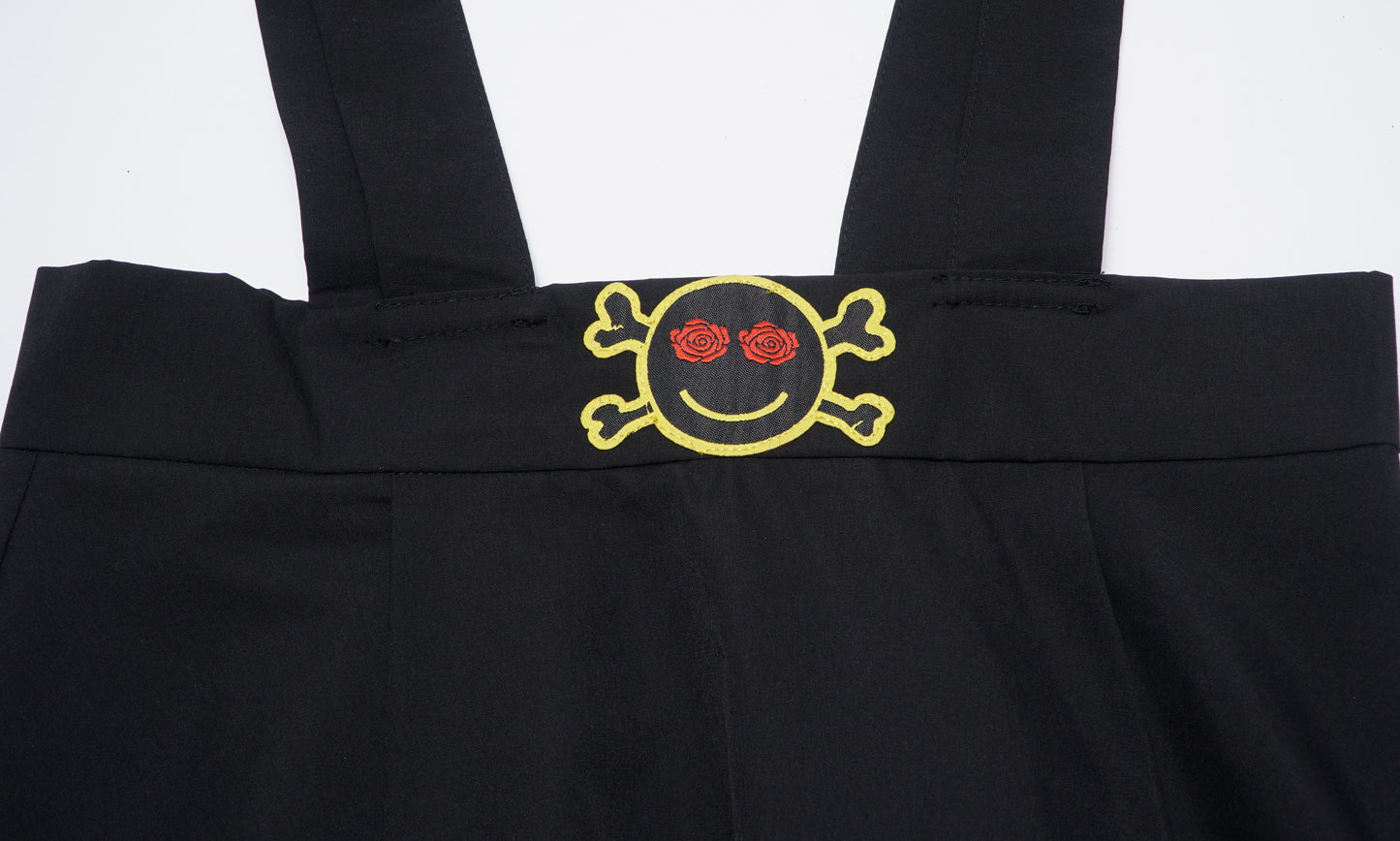 Women's pleated smiley skirt overalls